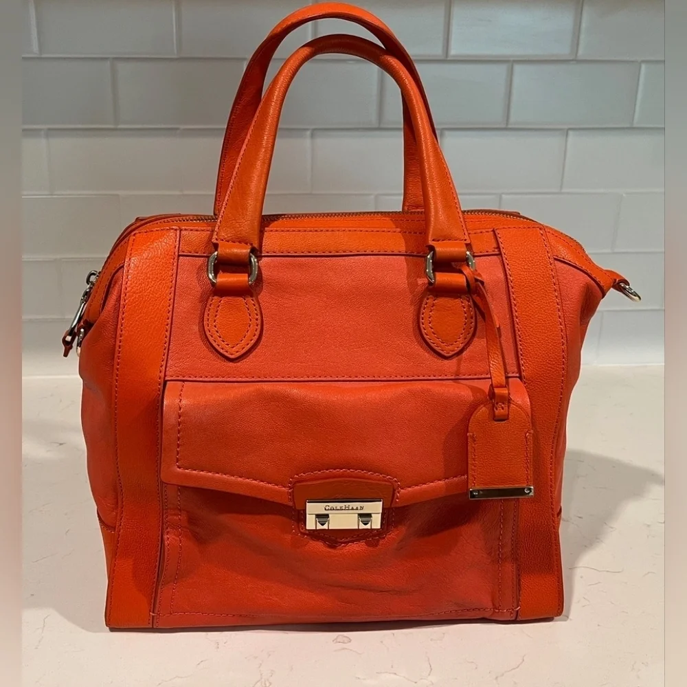 Cole‎ Haan Zoe Pebbled Leather Satchel/Shoulder Bag EUC